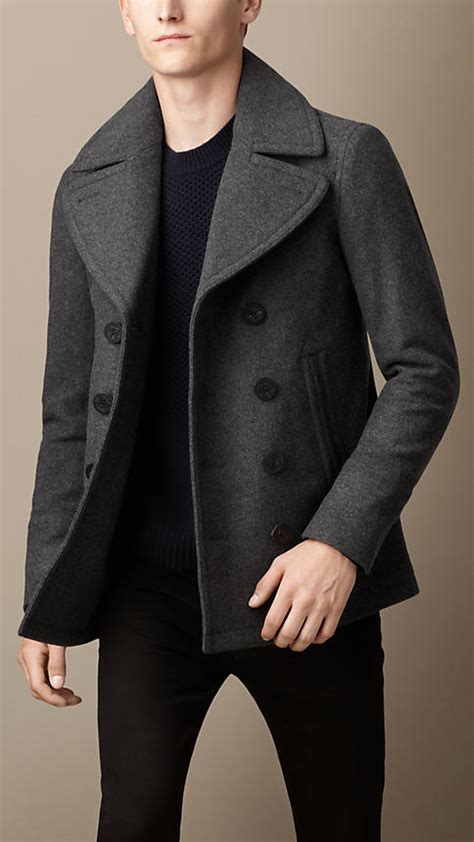 burberry men's peacoat coat on ebay|burberry cashmere coat men's.